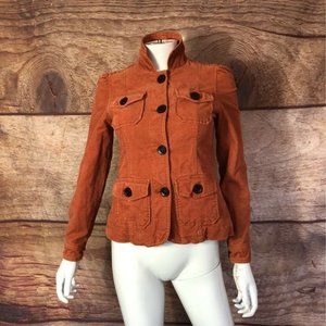 Gap Womens Jacket Coat Orange Black Buttons Size 2